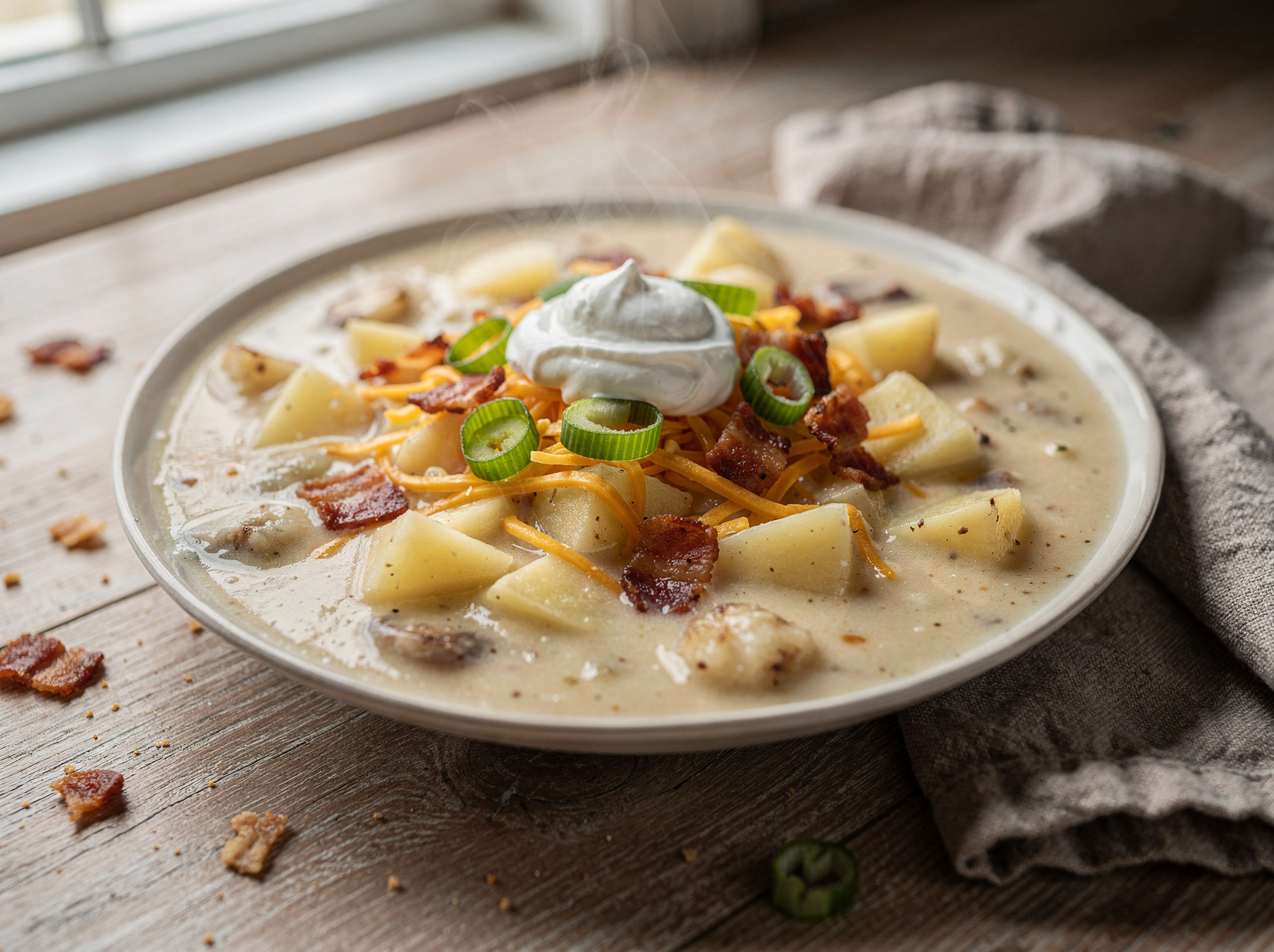 Slow Cooker Loaded Potato Soup