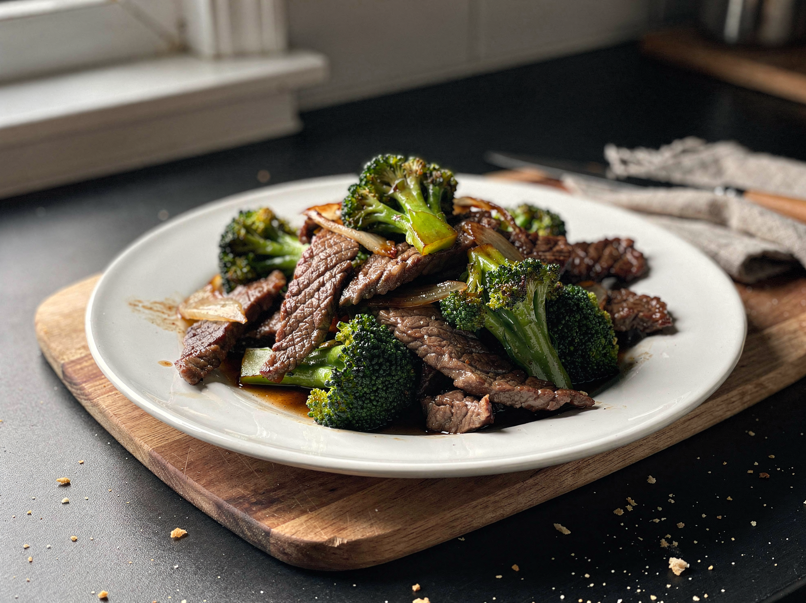 Sear the beef in batches
