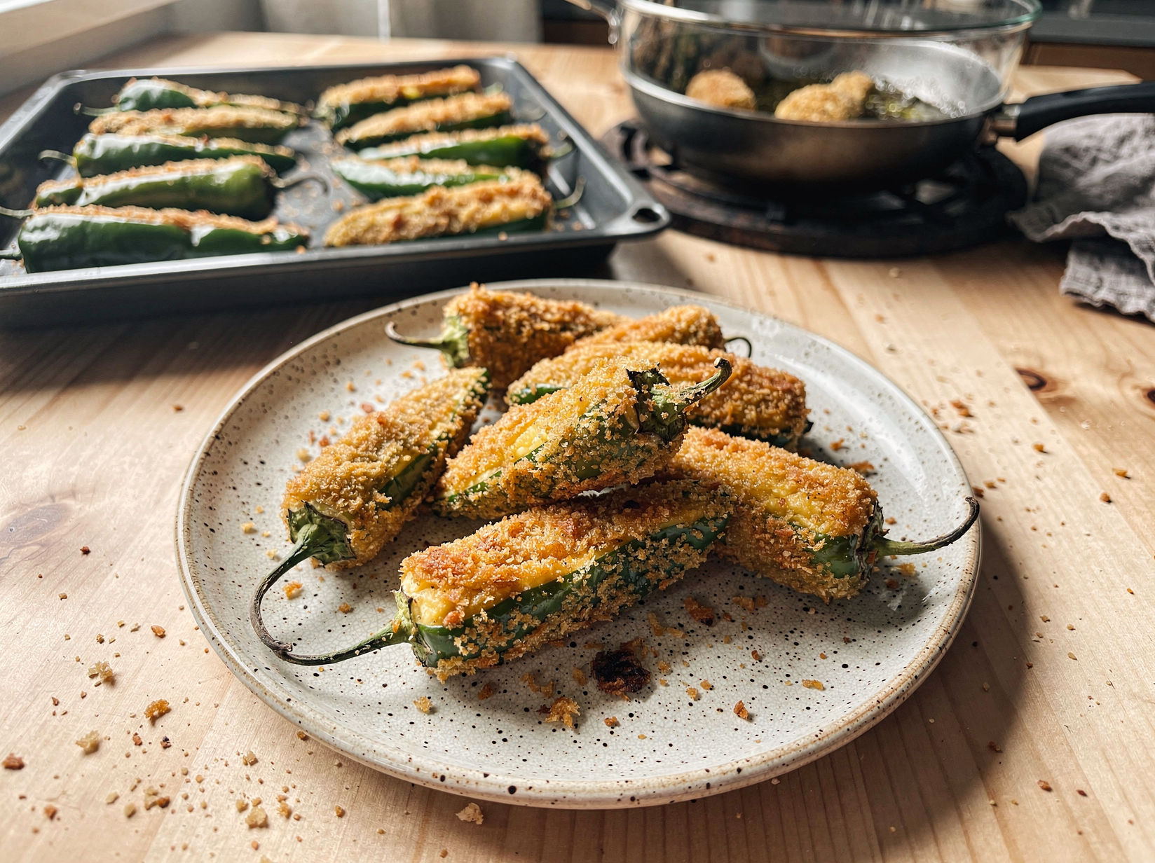 Prep the oven and peppers