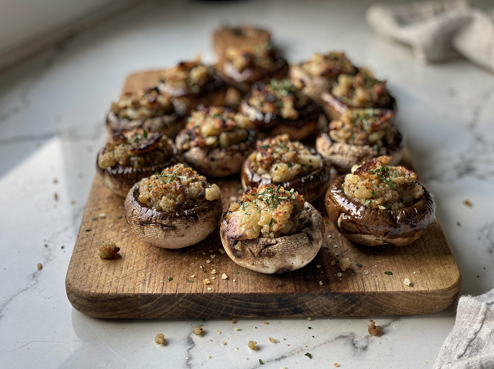 Stuff the mushroom caps